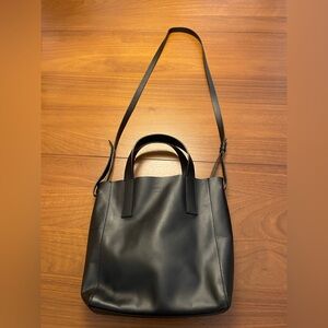 Everlane vegan leather crossbody black bag